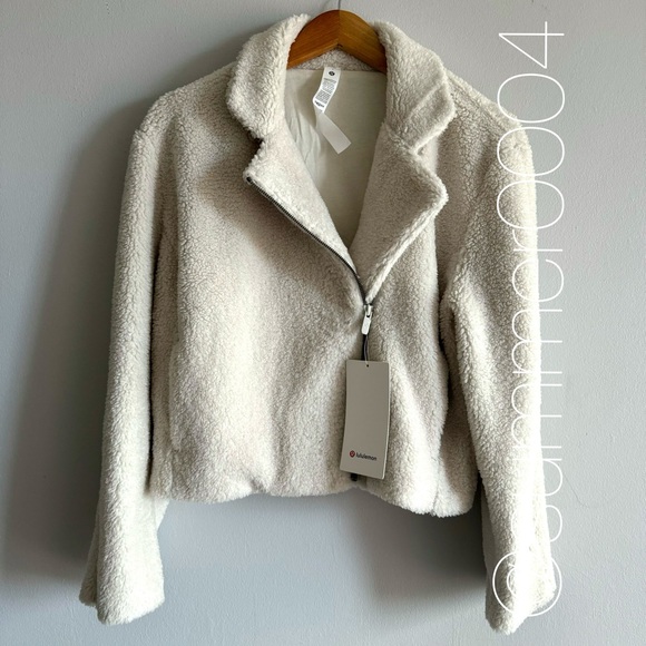 NWT Lululemon Textured Fleece Collared Jacket Bone 2 - Picture 2 of 8